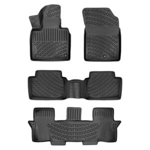 أرضيات (كاعيات) مطاطية بحواف مرتفعة لسيارة كيا سورينتو موديل 2021 وما بعد – بنزين – سبعة مقاعد