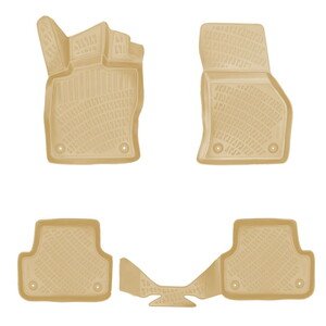 أرضيات (كاعيات) مطاطية بحواف مرتفعة لسيارة أودي A3 موديل 2013 إلى 2020 – لون بيجي