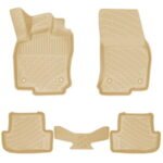 أرضيات (كاعيات) مطاطية بحواف مرتفعة لسيارة أودي كيو 2 موديل 2016 فما فوق – لون بيجي