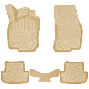 أرضيات (كاعيات) مطاطية بحواف مرتفعة لسيارة أودي كيو 2 موديل 2016 فما فوق – لون بيجي