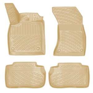 أرضيات (كاعيات) مطاطية بحواف مرتفعة لسيارة أودي كيو 5 موديل 2017 فما فوق – لون بيجي