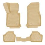 أرضيات (كاعيات) مطاطية بحواف مرتفعة لسيارة بي إم دبليو الفئة 1 إي 87 من موديل 2004 إلى 2010 – لون بيجي