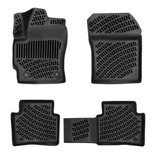 أرضيات (كاعيات) مطاطية بحواف مرتفعة لسيارة تويوتا كورولا موديل 2018 وما بعد – فئة سيدان / هايبرد