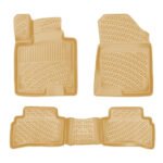 أرضيات (كاعيات) مطاطية بحواف مرتفعة لسيارة كيا سبورتاج موديل 2022 فما فوق – لون بيجي (فئات كول – إليغانس – كومفورت – بريستيج)