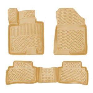 أرضيات (كاعيات) مطاطية بحواف مرتفعة لسيارة كيا سبورتاج موديل 2022 فما فوق – لون بيجي (فئات كول – إليغانس – كومفورت – بريستيج)