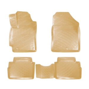 أرضيات (كاعيات) مطاطية بحواف مرتفعة لسيارة هيونداي إلنترا من موديل 2015 إلى 2020 – لون بيجي